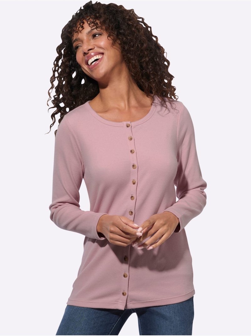 T-shirt côtelé - taille standard - witt Rose - Kiabi