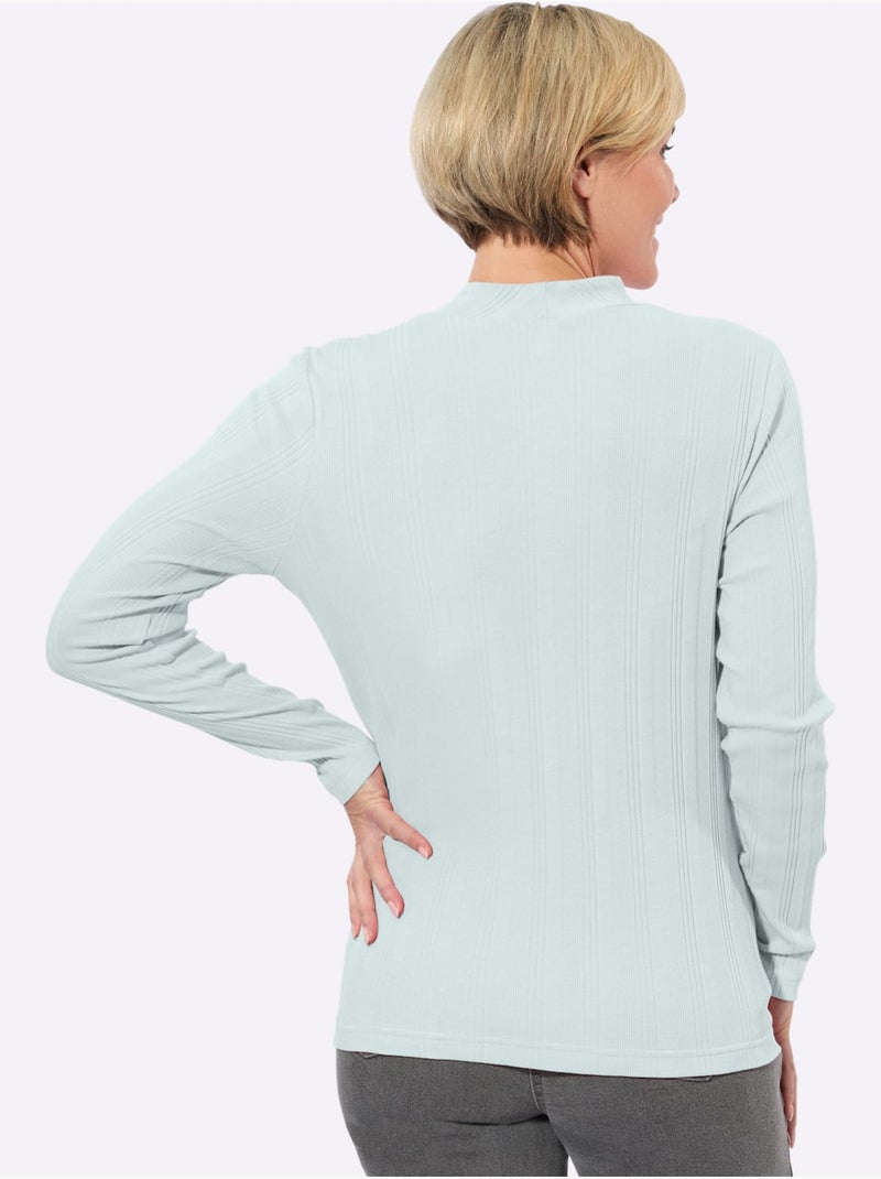 T-shirt côtelé 95% coton - taille standard - witt Menthe - Kiabi