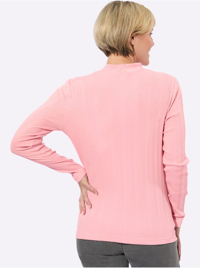 T-shirt côtelé 95% coton - taille standard - witt Rose - Kiabi