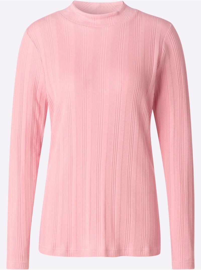 T-shirt côtelé 95% coton - taille standard - witt Rose - Kiabi