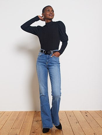 T-shirt côtelé à col montant - Kiabi