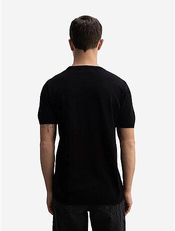 T-shirt côtelé à col rond uni giesto
