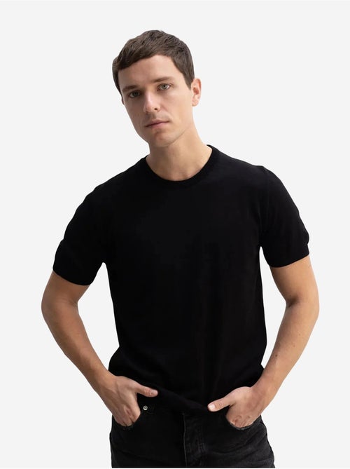 T-shirt côtelé à col rond uni giesto - Kiabi T-shirt côtelé à col rond uni giesto - Kiabi