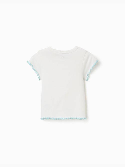 T-shirt côtelé à extrémités ondulées - Kiabi