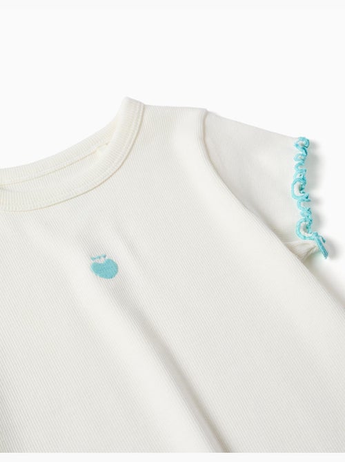 T-shirt côtelé à extrémités ondulées - Kiabi