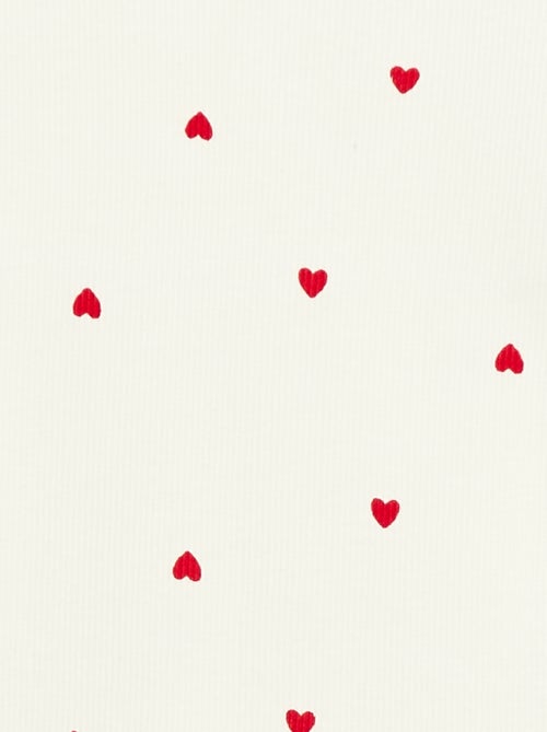 T-shirt côtelé à manches courtes volantées - Kiabi