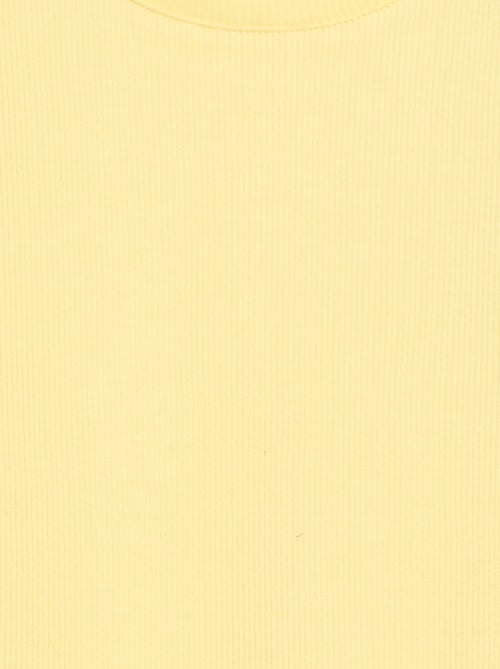 T-shirt côtelé à manches volantées - Kiabi