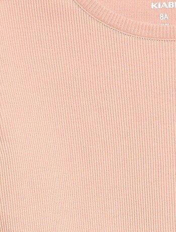 T-shirt côtelé à manches volantées