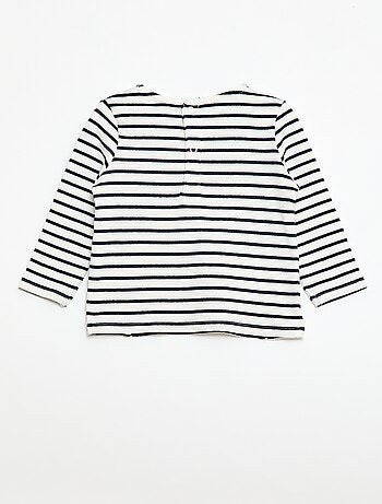 T-shirt côtelé à rayures