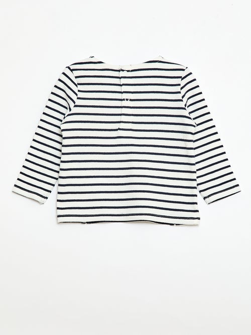T-shirt côtelé à rayures - Kiabi