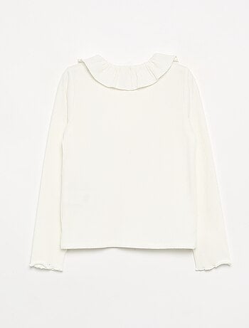T-shirt côtelé avec collerette