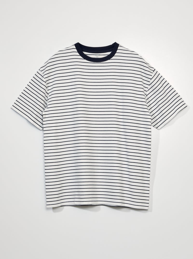 T-shirt côtelé blanc - Kiabi