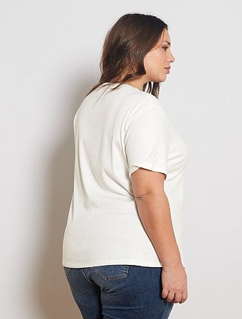 T-shirt côtelé - Kiabi