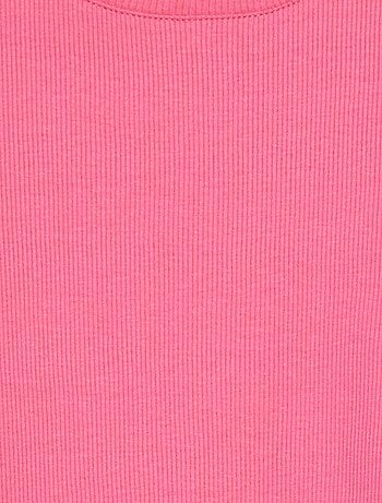 T-shirt côtelé bords ondulés