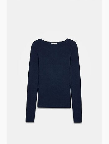 T-shirt côtelé col bateau manches longues dilvin