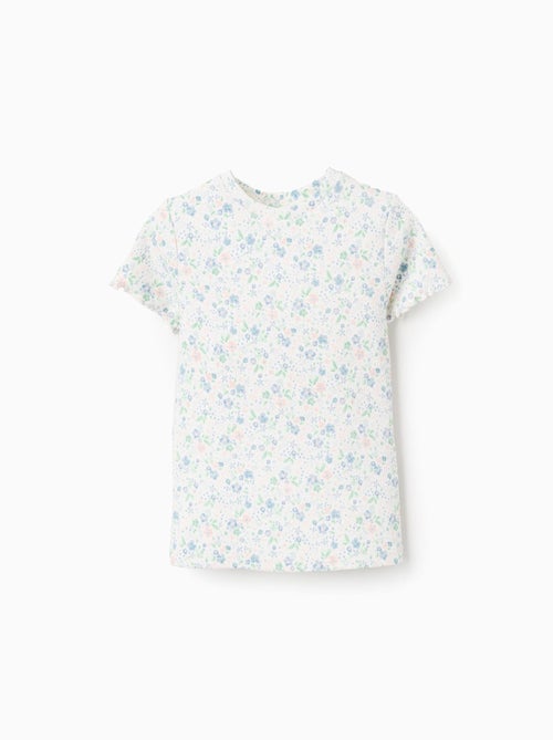 T-shirt Côtelé Floral - Kiabi
