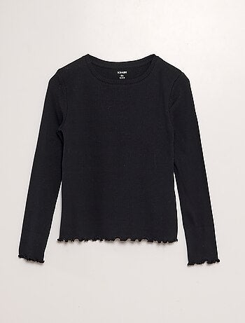 T-shirt Coupé New Look Pour Fille, 100% Coton, Noir, Taille 10-11 Ans