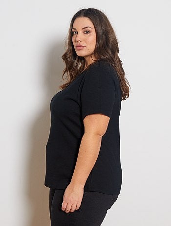 T-shirt côtelé - Kiabi