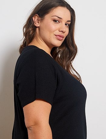 T-shirt côtelé - Kiabi