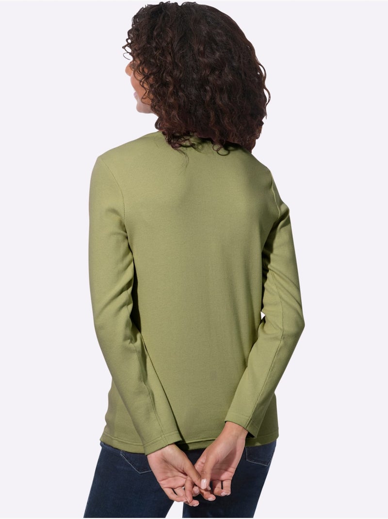 T-shirt côtelé qualité jersey côtelée facile à entretenir - taille standard - witt Bleu Vert Gris - Kiabi
