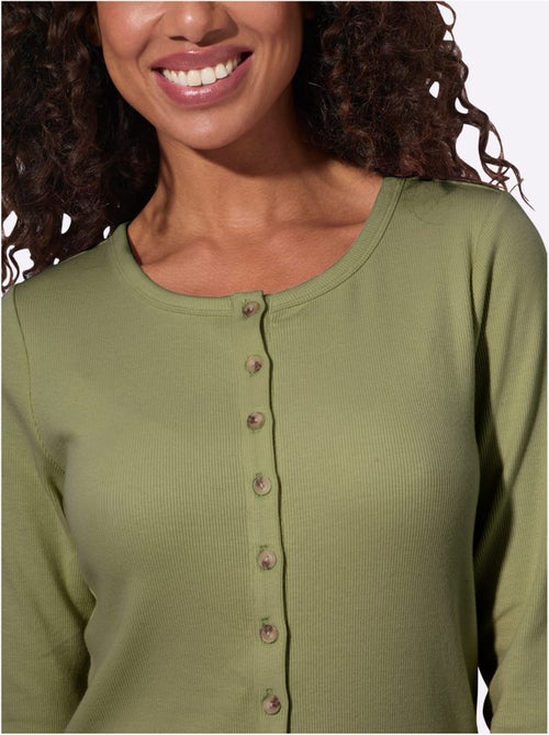 T-shirt côtelé qualité jersey côtelée facile à entretenir - taille standard - witt - Kiabi