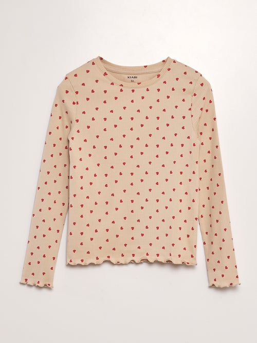 T-shirt côtelé - Kiabi