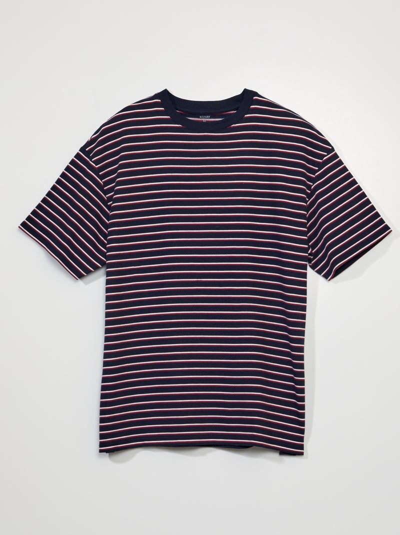 T-shirt côtelé Rouge - Kiabi