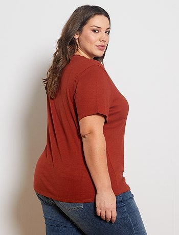 T-shirt côtelé - Kiabi