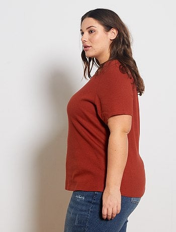 T-shirt côtelé - Kiabi