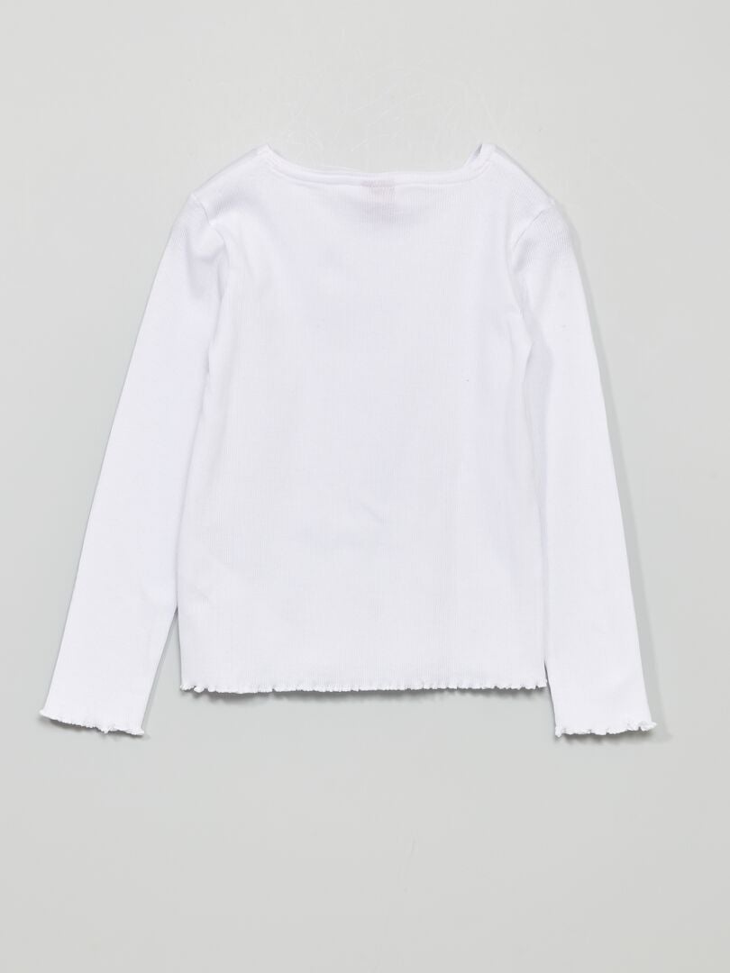 T-shirt côtelé 'snoopy' blanc - Kiabi