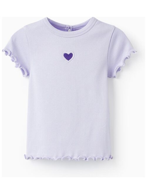 T-shirt côtelée à manches courtes avec cœur pour bébé fille manches courtes THE WAVE TRIBE - Kiabi
