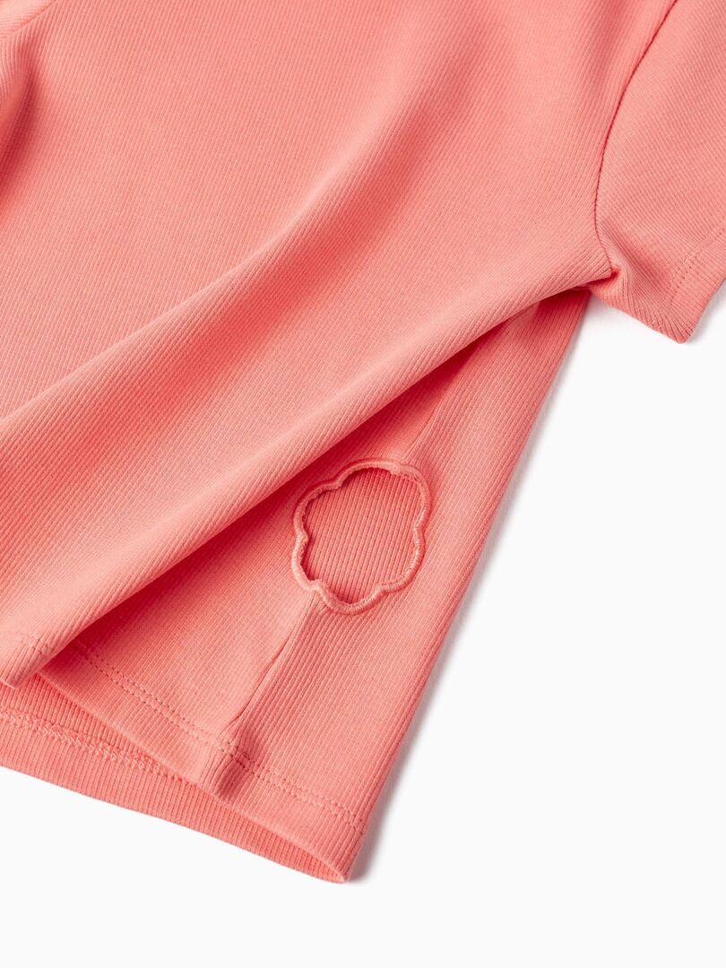 T-shirt Côtelé à Manches Courtes Gap Pour Petite Fille - Taille Extra Petite - Occasion Très Bon état