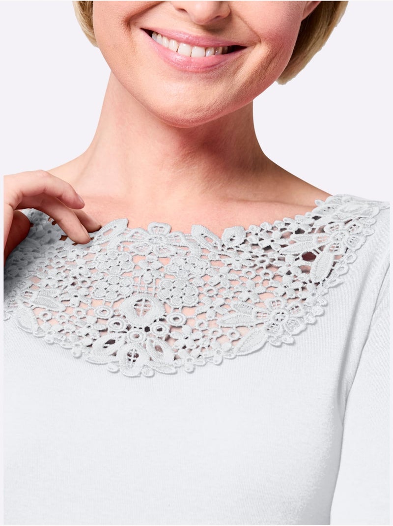 T-shirt côtes fines - taille standard - witt Blanc - Kiabi