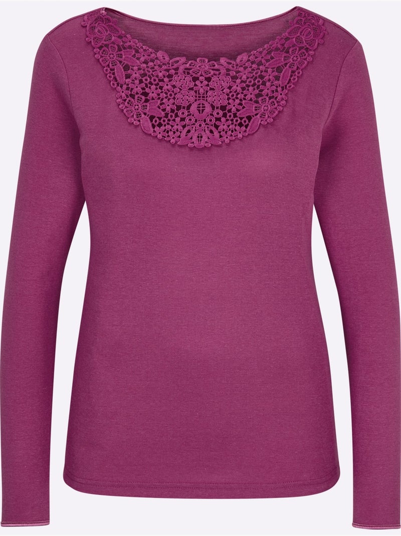 T-shirt côtes fines - taille standard - witt Bruyère/Menthe - Kiabi