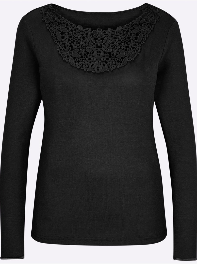 T-shirt côtes fines - taille standard - witt Noir - Kiabi