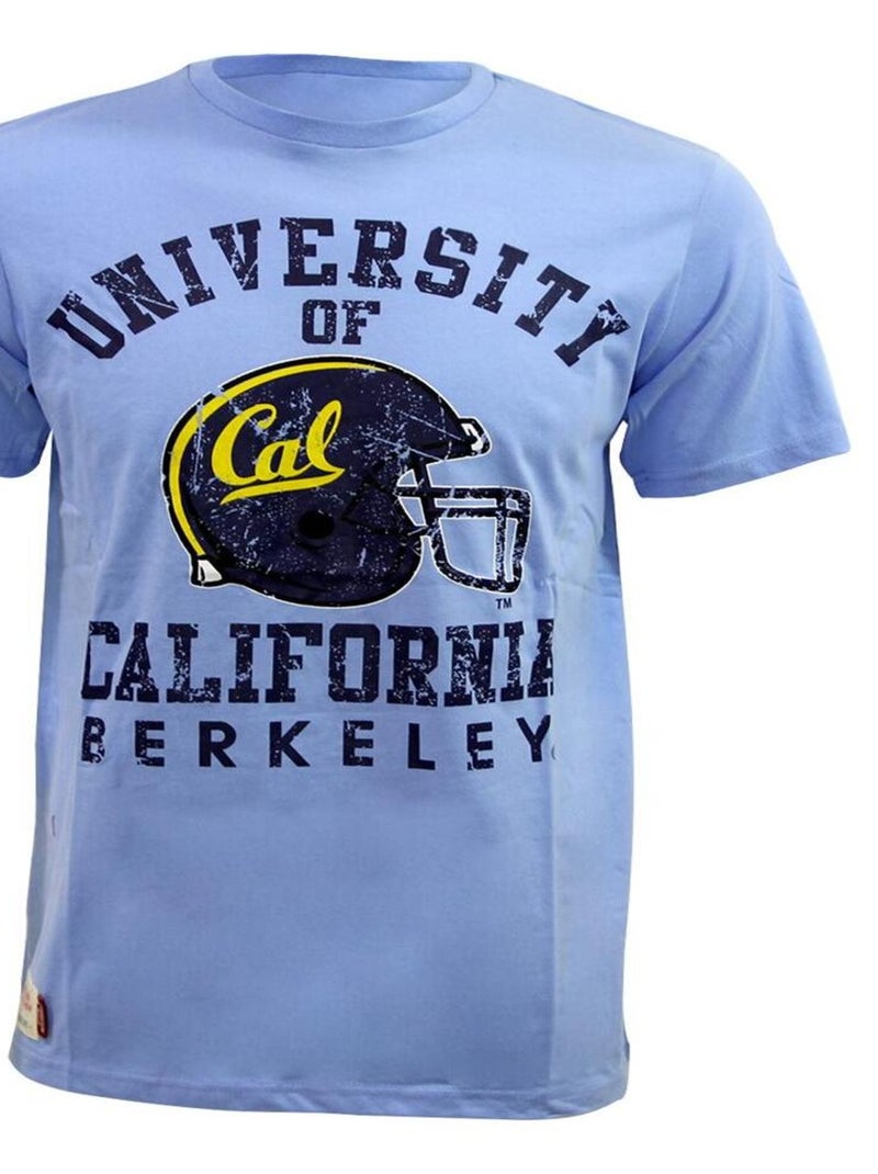 T-shirt coton 'American Freshman' 'Zach' Bleu - Kiabi