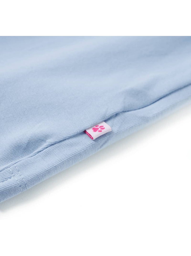T-shirt coton avec imprimé glace et ourlet noué - vidaxl Bleu - Kiabi