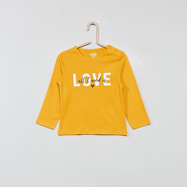 t shirt fille jaune