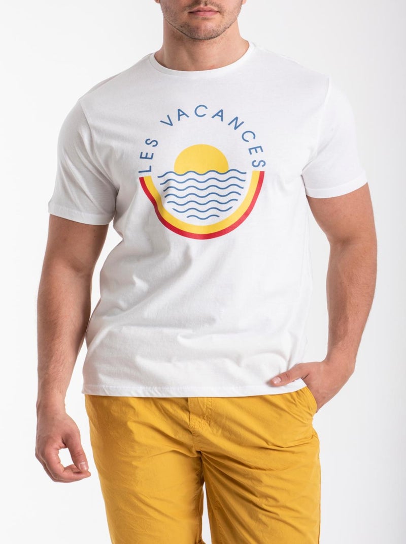 T-shirt coton bio GAELIG 'Rica Lewis' Blanc - Kiabi
