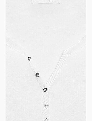 T-shirt coton boutonné manches longues ajusté dilvin