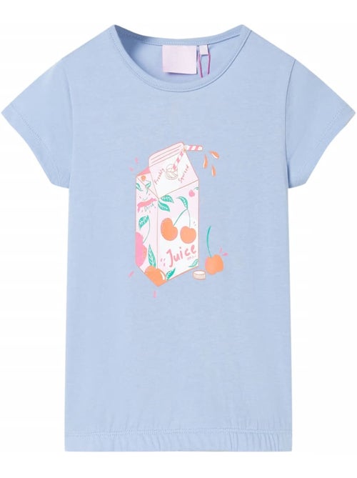 T-shirt coton col rond imprimé cerises 100% fruit - vidaxl - Kiabi