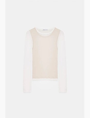 T-shirt coton col rond manches longues ajusté dilvin