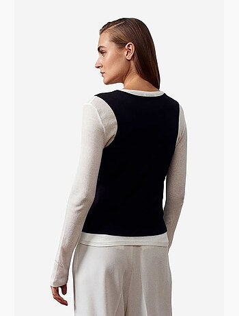 T-shirt coton col rond manches longues ajusté dilvin