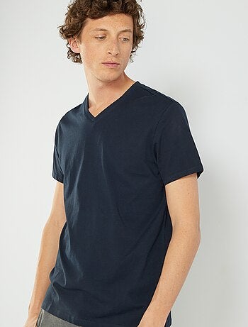 T-shirt coton col V