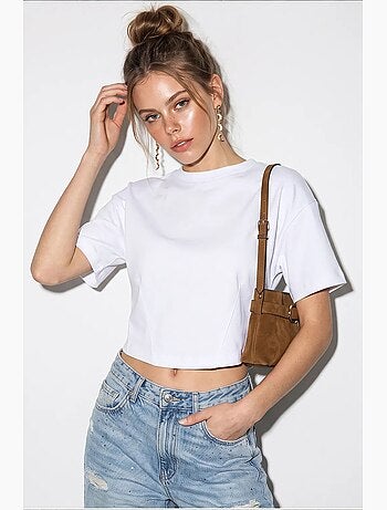 T-shirt coton élasthanne manches courtes lucci