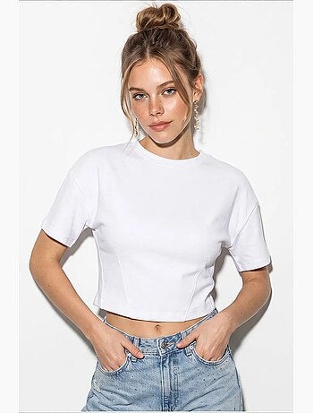 T-shirt coton élasthanne manches courtes lucci