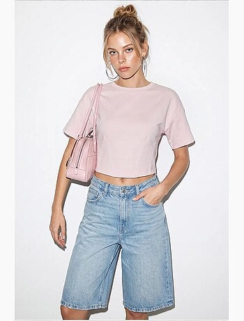 T-shirt coton élasthanne manches courtes lucci
