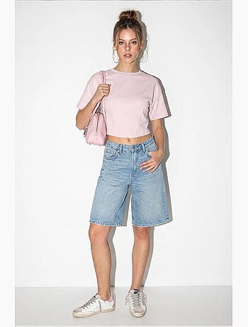 T-shirt coton élasthanne manches courtes lucci