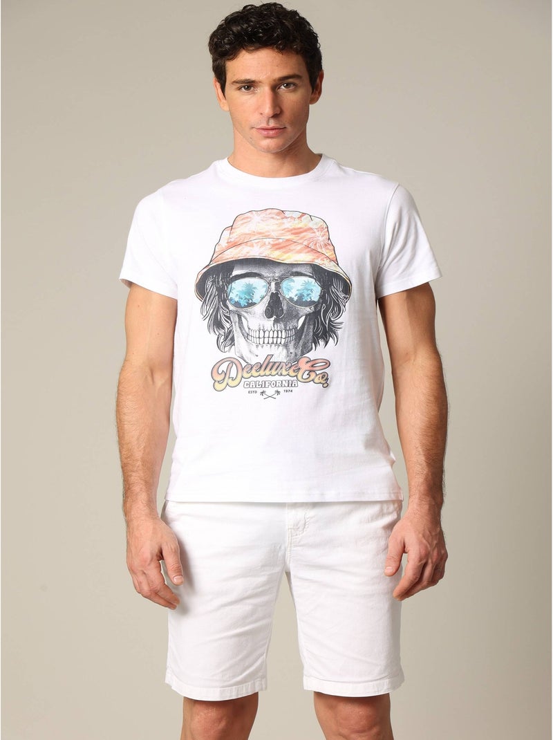T-shirt coton élégant et décontracté pour l'été 'Deeluxe' Blanc - Kiabi