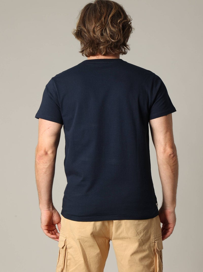 T-shirt coton élégant et décontracté pour l'été 'Deeluxe' Bleu marine - Kiabi